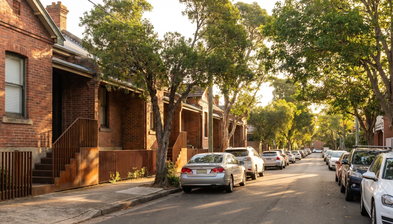 A residential street in Cooks Hill, Newcastle, showing the typical access for a move here