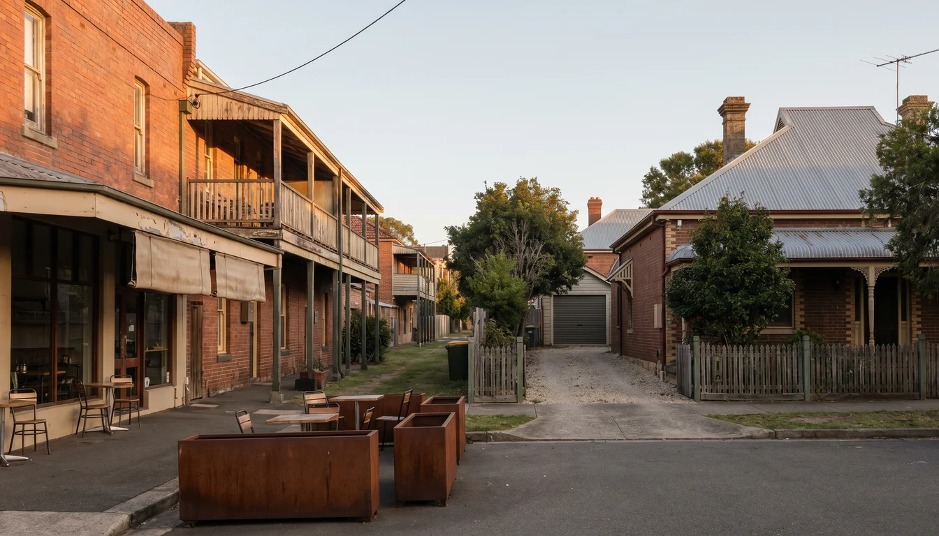 A residential street in Hamilton, Newcastle, showing the typical access for a move here